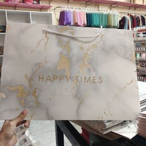 Paperbag Marble PIita White Gold/ XL