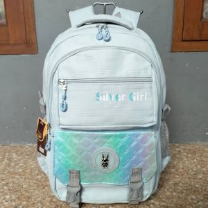 Tas Ransel Backpack Sekolah Anak Perempuan Silver Girl Original Metalic Lavie 76264