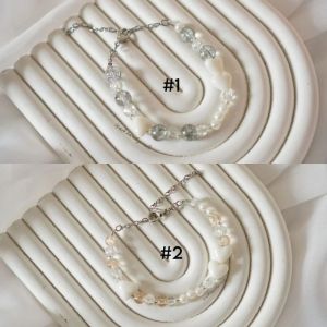 Gelang manik Akrilik Sembur Kombinasi Love white - 1