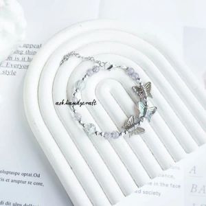 Gelang Manik Manik Black Kombinasi Premium Kupu Mote Premium