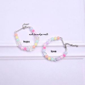 Gelang Manik Candy Bola Kombinasi Mote Clear - Kupu Kupu