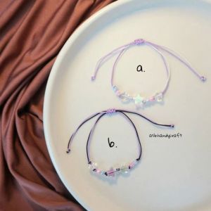 Gelang Tali Giok 2Layers Manik Purple Edisi - A