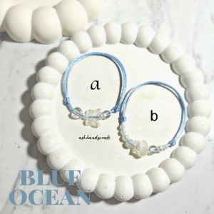 Blue Ocean - Gelang Tali Satin Biru Ocean A