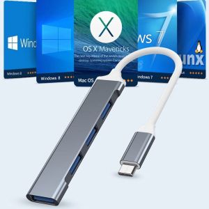 4in1 Type C/USB Mini Hub Stasiun Dok USB Docking Station Splitter