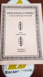 Buku Asta Kosala Kosali Umah Miwah Wadah Agama Hindu I Made Gambar
