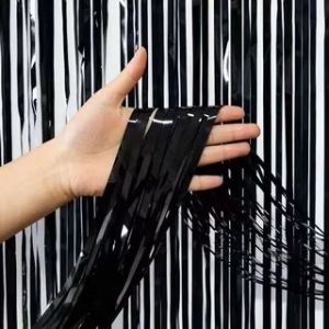 Tirai Foil Ulang Tahun - Hitam Glossy