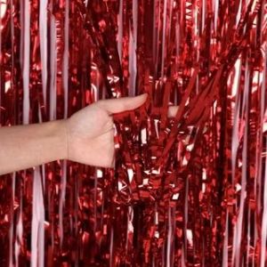 Tirai Foil Ulang Tahun - Merah Glossy