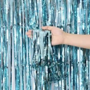 Tirai Foil Ulang Tahun - Biru Glossy