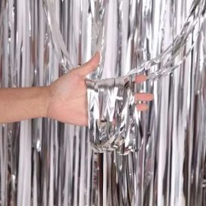 Tirai Foil Ulang Tahun - Silver Glossy