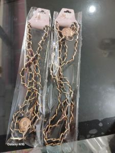 Belt Hitam Rantai Gold