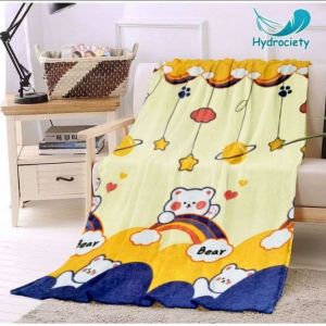 Selimut Bulu Karakter 120x170 - White Bear