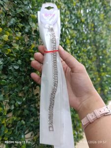 Gelang Rantai Rodium Silver Cowok 