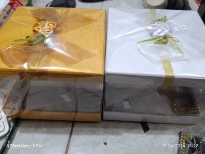 Kotak Seserahan Persegi - Gold & White