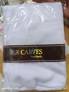 Hers Carves - Hijab Putih Segiempat Basic Voal Polos