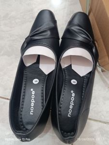 NOEPOE - Flatshoes hitam 5cm - 40