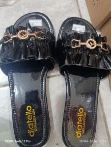 Diatello - Selop Hitam Gold Size - 38