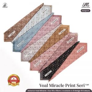 Umama Segi Empat Voal Miracle Motif - Hitam
