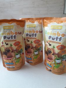Rainbow puff keju isi coklat