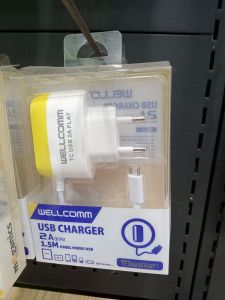 Travel Charger/WELLCOMM USB CHARGER/MICRO/1,5M CABLE/2A
