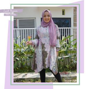 Tunik kaaffah yasmin lilac candy mom L