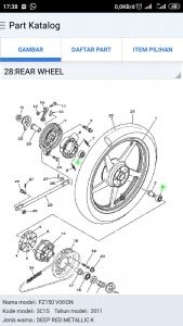 Laher 6202 Roda Belakang Vixion YGP