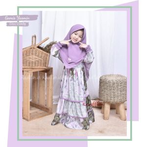 Gamis kaaffah yasmin lilac candy