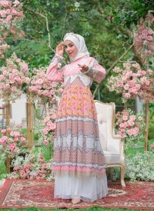 Gamis valdya gladis pink cookies mom M