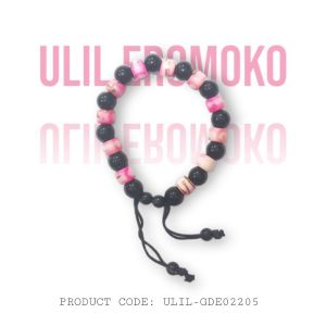 GELANG DEWASA TALI MOTE HITAM PINK