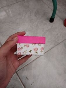 BOX KADO/ 6  6 CM/ MOTIF BUNGA/ PINK