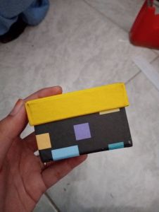 BOX KADO/ 6  6 CM/ MOTIF KOTAK - KOTAK/ KUNING 