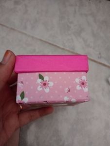 BOX KADO/ 6  6 CM/ MOTIF BUNGA/ PINK