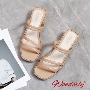  713-1 WONDERLY Sandal Sepatu Wedges Wanita Sandal Slop Jelly Karet Sandal Jelly Import Tawana Sandal Kekinian Sandal Jalan Wanita Sandal Hak 3cm Variasi: Cream/Krem,38/39 (24.6 cm)