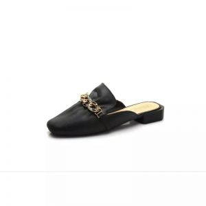  1301-2 WONDERLY Sepatu Wanita Wonderly / Sepatu Sandal Wanita Jelly / Sandal Mules Karet / Sendal Mules Jelly / Sandal Kekinian / Sandal Rantai / Sepatu Mules Variasi: Black,38 (25cm)