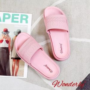  2001-WL3 WONDERLY Sandal Jelly Wanita Wonderly / Sendal Selop Karet Wanita / Sandal Slides Wanita / Sandal Rajut Wanita / Sendal Slides / Sandal Rumah Karet / Sandal Santai Variasi: DUSTY,38/39 (24.3