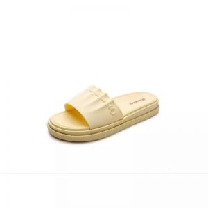  1997-1 WONDERLY Sandal Karet Wanita Wonderly / Sendal Jelly Cewek / Sendal Selop Wanita / Sandal Slides Wanita / Sendal Teplek Wanita / Sandal Slop Wanita Variasi: CREAM,40/41 (26CM)