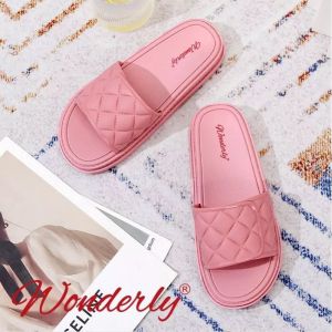  1997-4 WONDERLY Sendal Wanita Sandal Selop Sendal Jelly Sandal Wanita Rumah Sendal Empuk Sandal Slides Wanita Sandal Slop Sandal Karet Sandal Rumah Variasi: Pink,40/41 (26cm)