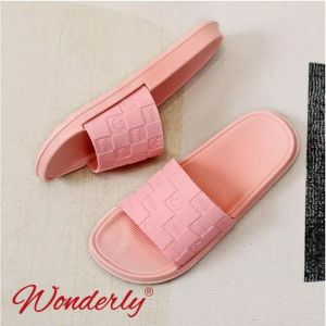  V202-A37 WONDERLY Sendal Selop Karet Wanita / Sandal Slop Cewek / Sendal Selop Karet Wanita Wonderly / Sandal Slop Cewek / Sandal Motif Smile / Sandal Smile / Sandal Fluffy Variasi: DUSTY,40/41 (26CM