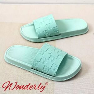  V202-A37 WONDERLY Sendal Selop Karet Wanita / Sandal Slop Cewek / Sendal Selop Karet Wanita Wonderly / Sandal Slop Cewek / Sandal Motif Smile / Sandal Smile / Sandal Fluffy Variasi: BABY BLUE,40/41 (