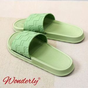  V202-A37 WONDERLY Sendal Selop Karet Wanita / Sandal Slop Cewek / Sendal Selop Karet Wanita Wonderly / Sandal Slop Cewek / Sandal Motif Smile / Sandal Smile / Sandal Fluffy Variasi: GREEN,36/37 (24CM