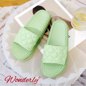  1997-4 WONDERLY Sendal Wanita Sandal Selop Sendal Jelly Sandal Wanita Rumah Sendal Empuk Sandal Slides Wanita Sandal Slop Sandal Karet Sandal Rumah Variasi: Green,36/37 (24cm)