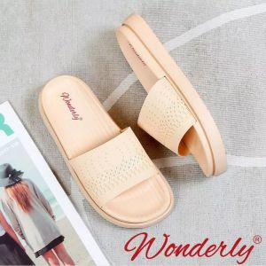 2001-WL3 WONDERLY Sandal Jelly Wanita Wonderly / Sendal Selop Karet Wanita / Sandal Slides Wanita / Sandal Rajut Wanita / Sendal Slides / Sandal Rumah Karet / Sandal Santai Variasi: CREAM,38/39 (24.3C