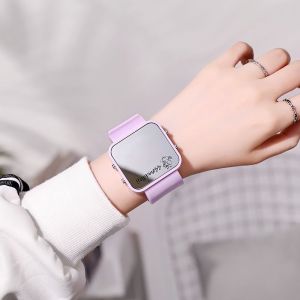  Jam Tangan Wanita A0154 Jam tangan olahraga LED bercahaya Variasi: 3-Ungu muda
