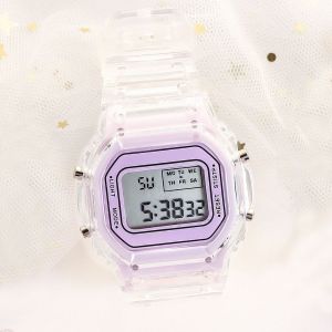  Jam Tangan Wanita A0070 Versi Korea Jam Tangan Transparan Tahan Air Sederhana Variasi: ungu