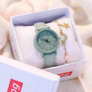  Jam Tangan Wanita A0160 Jam tangan tahan air gaya Hong Kong kecil yang segar Variasi: hijau