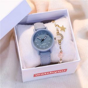  Jam Tangan Wanita A0160 Jam tangan tahan air gaya Hong Kong kecil yang segar Variasi: Biru muda