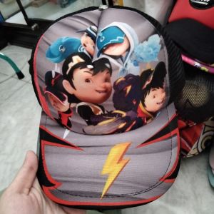 Topi Boboi Boy Abu-Abu