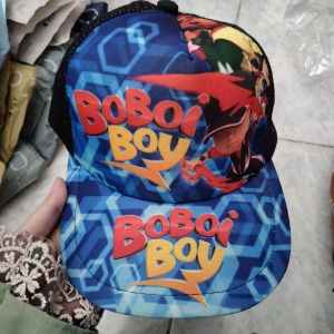 Topi Boboi Boy Biru Hitam 