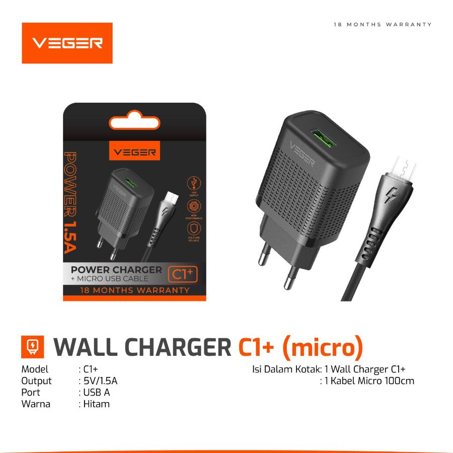 Charger Veger C1+ 1.5A Micro