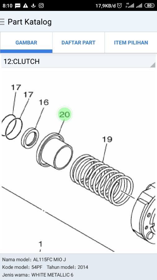 Dudukan per cvt mio J YGP