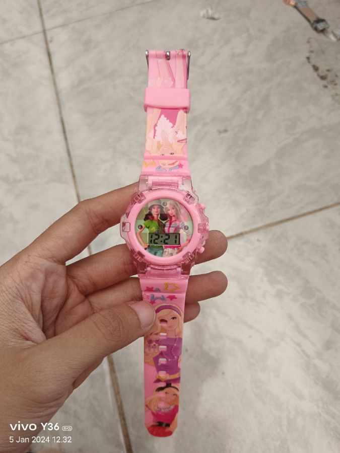 Barbie Led Jam Tangan Anak Pink
